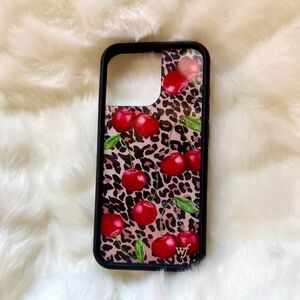 Wildflowers 16 Pro Max iPhond Case Cherry Leopard Print